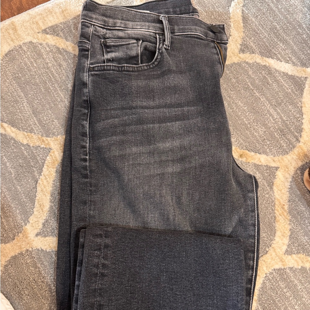 MOTHER Charcoal Straight Leg Jeans